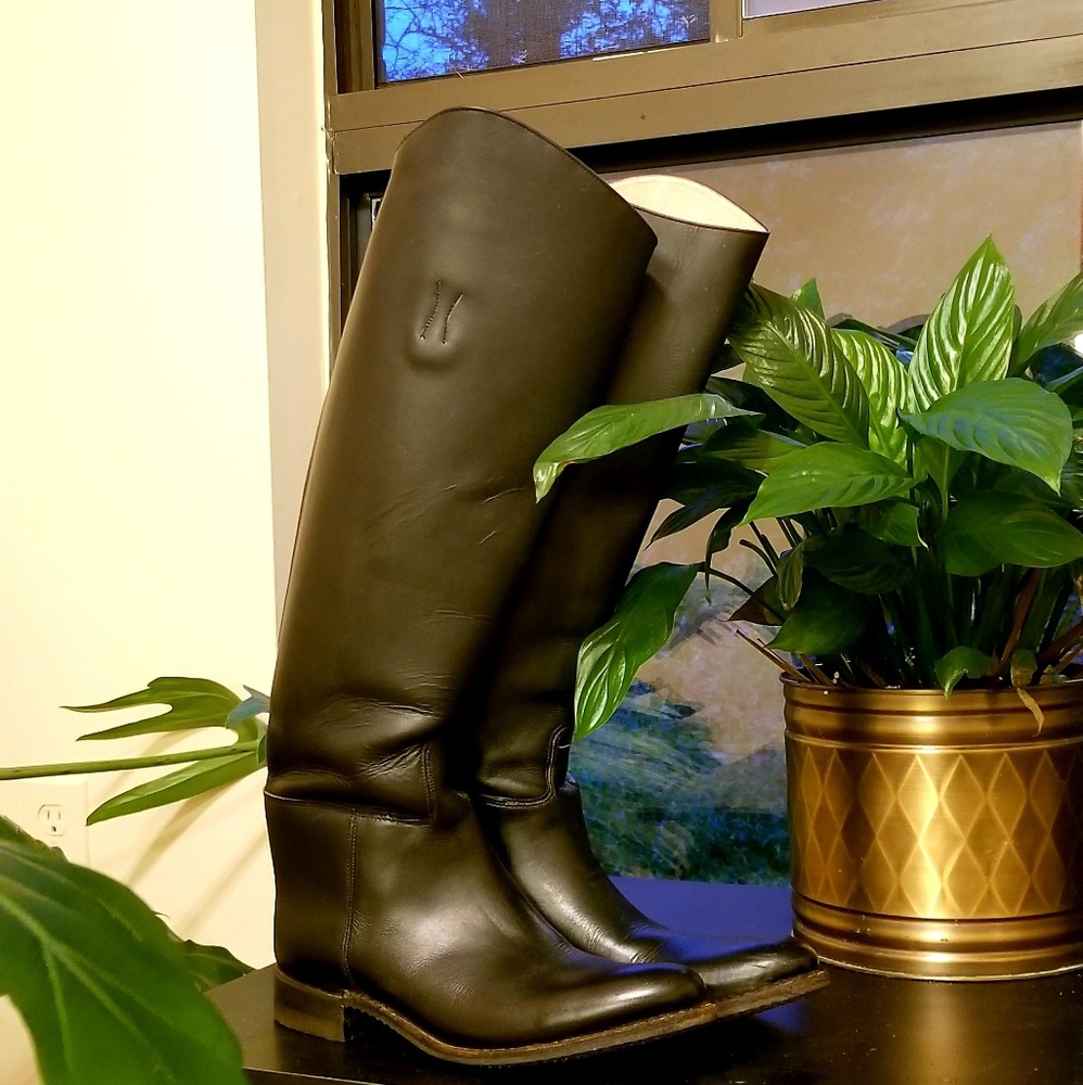 Leather riding boots